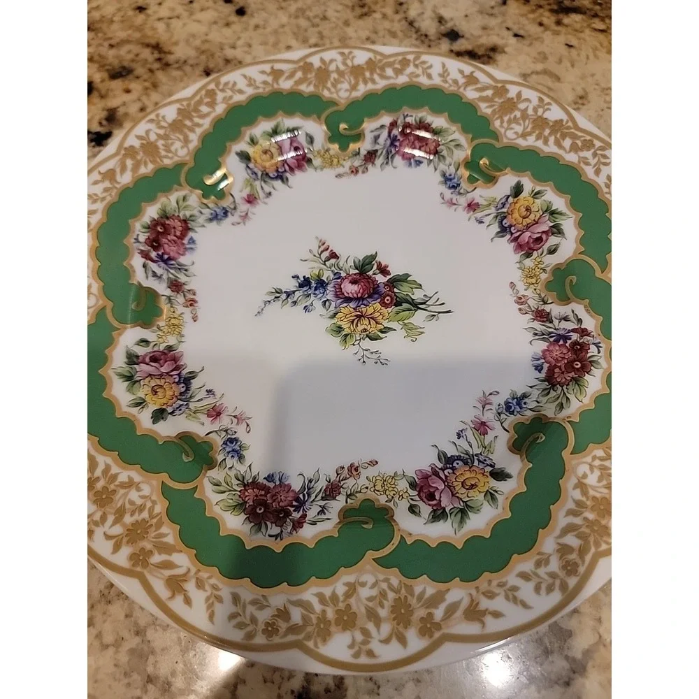 Andrea by Sadek COLLECTION SEVRES Floral Gold Gilded Salad Plate EXCELLENT 1996